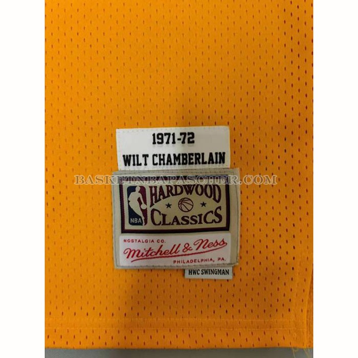 Maillot Los Angeles Lakers Wilt Chamberlain NO 13 Mitchell & Ness 1971-72 Jaune